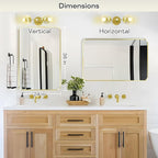 Wall Mount Mirror for Bathroom, Brushed Gold Metal Framed Rounded Corner - Image 2