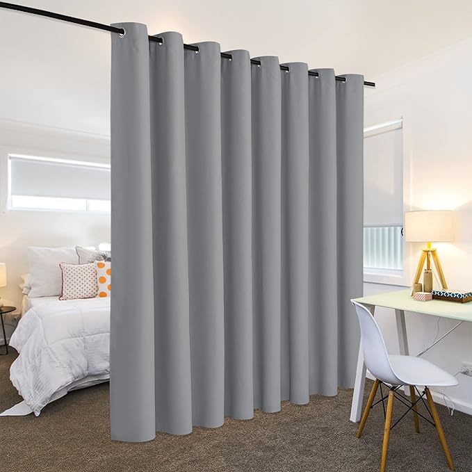 RYB HOME Room Divider Curtains Blackout, Total Privacy Curtains Screen Partition - Image 3