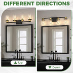 DORESshop Bathroom Light Fixtures, 4-Light Black and Gold Bathroom Lighting - Image 6