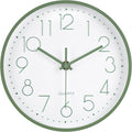 Modern Green Bathroom Wall Clocks 8 Inch Non-Ticking Battery Operated by HorizentWallClock