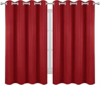 LEMOMO Bright Red Blackout Curtains 52 x 54 Inch Length/Set of 2 Curtain - Image 2