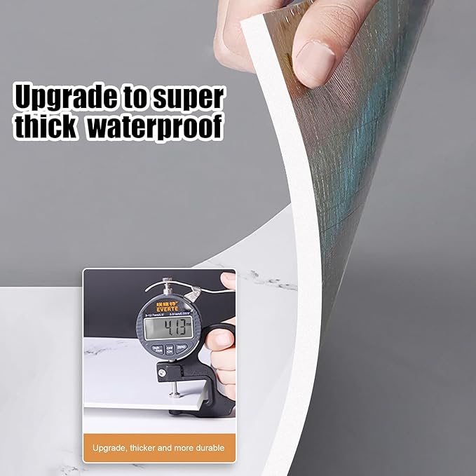 Chejiaye Thick 10pcs Marble Peel and Stick Backsplash Surface Waterproof Wall - Image 6
