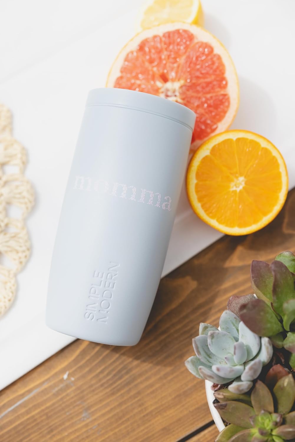 Simple Modern Mother's Day Travel Coffee Mug Tumbler with 360° Lid | Gifts for Her | Ceramic-Lined Insulated Stainless Steel Cold Brew Iced Coffee Cup | Voyager Signature | 16oz | Momma