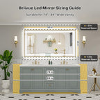 68x36 Inch LED Bathroom Mirror - Image 2