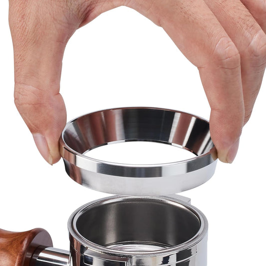 51mm Magnetic Espresso Dosing Funnel - 8 Neodymium Magnets, 304 Stainless Steel, Compatible with 51mm Delonghi Portafilter (Decica Series), Spill-Free Coffee Accessory