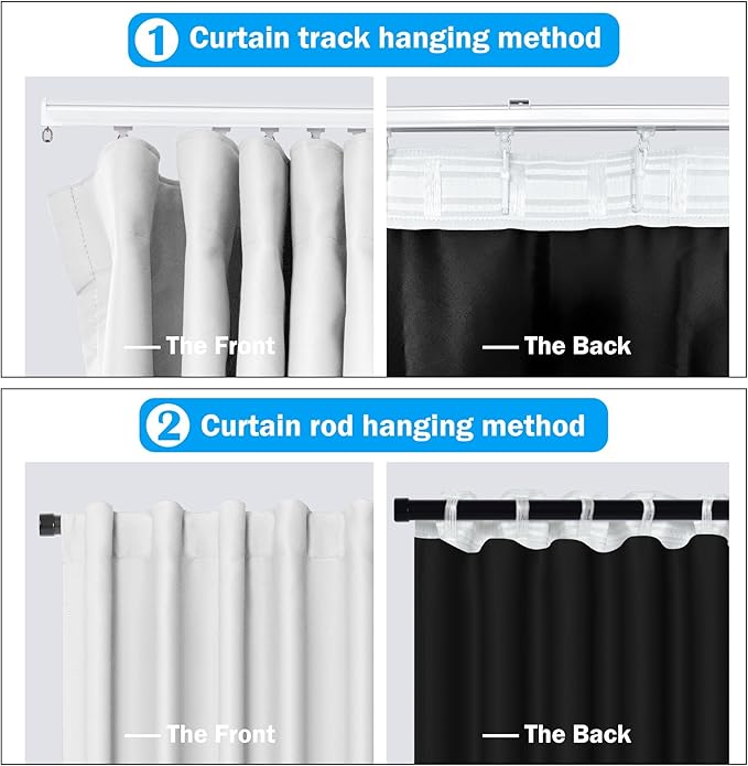 MaKefeile Room Divider Curtains Total Blackout Privacy Curtain Panel Room - Image 3