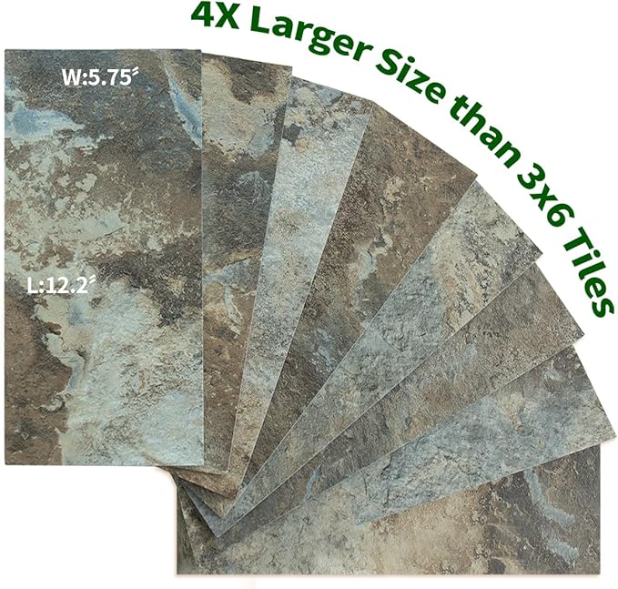 AULIGET 2-Piece Beige & Brown Slate Peel and Stick Backsplash Wall Tiles - Image 7