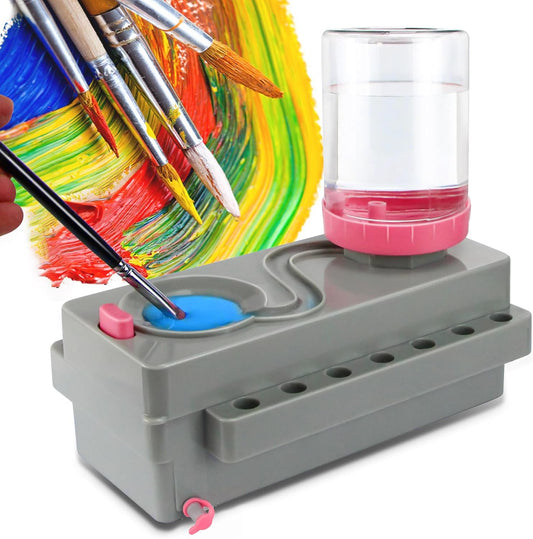 Paint Brush Cleaner, Paint Brush Rinser with Drain and Brush Holder, Paint Brush Washer Water Recycling Brush Cleaner Rinse Cup, Paint Brush Cleaner Tool for Acrylic, Watercolor, Water-Based Paints