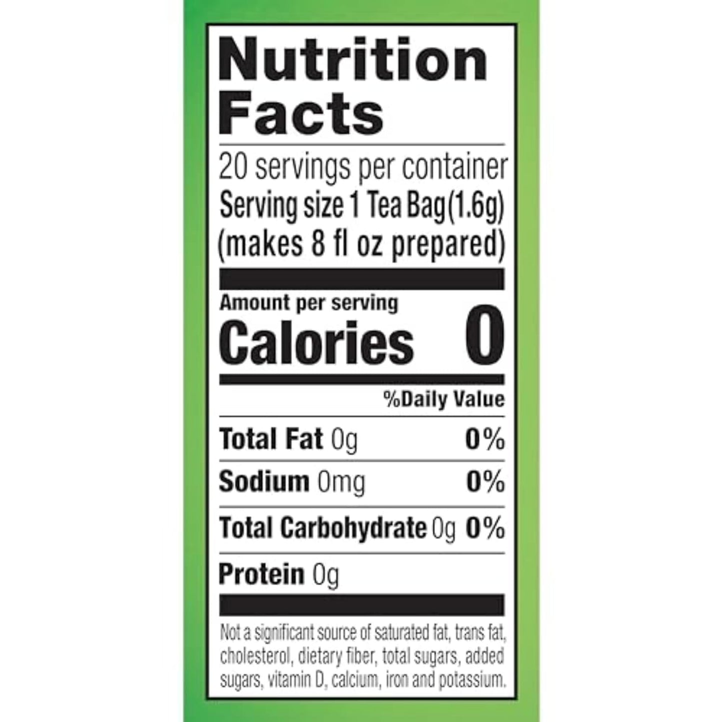 Lipton Honey Ginger Green Tea Bags, Flavored, Unsweetened Teabags for Hot Tea or Iced Tea with Caffeine and Flavonoids, 20 Total Tea Bags