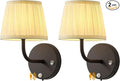 PUSU Motion Sensor Black H9.6 inch Small Wall Sconces Set of 2, LED Cordless by PUSU