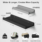 Love-KANKEI Floating Shelves Wall Mounted Set of 2, 17 Inch Rustic Wood Wall - Image 3
