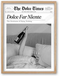 iHery Dolce Far Niente Framed Trendy NewsPaper Wall Art, Natural OAK Wood Large by iHery