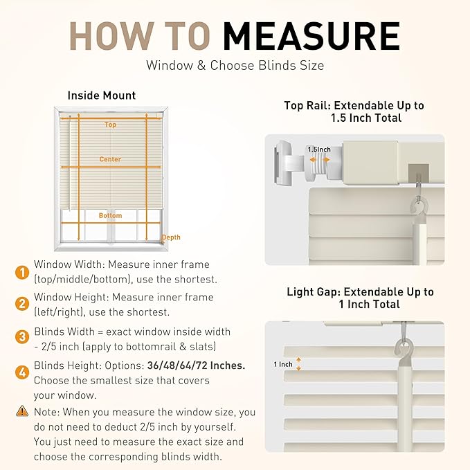 No Drill No Tool 1" Vinyl Mini Blinds, Light Filtering Horizontal Window Blinds - Image 7