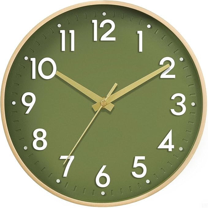 Mosewa Wall Clock 12 Inch, Battery Operated Non-Ticking Modern Analog Clock by MOSEWAWALLCLOCK