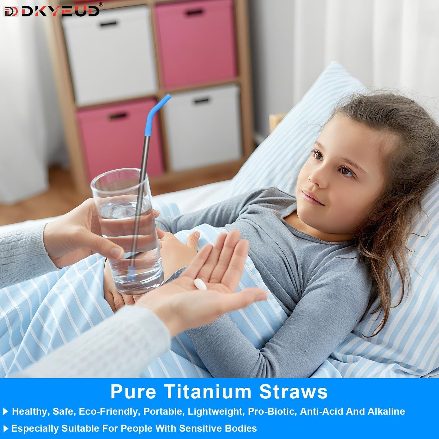 Quality Upgraded 8.5In Medical-Grade Pure Titanium Straw Set 1PCS, Lightweight, Corrosion Resistance, No Metal Flavor, BPA Free, Eco-Friendly Metal Straws Reusable, Suitable For Sensitive Bodies