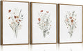 KISSFOX Framed Wildflower Wall Art Floral Canvas Wall Art Flower Pictures Wall by KISSFOX