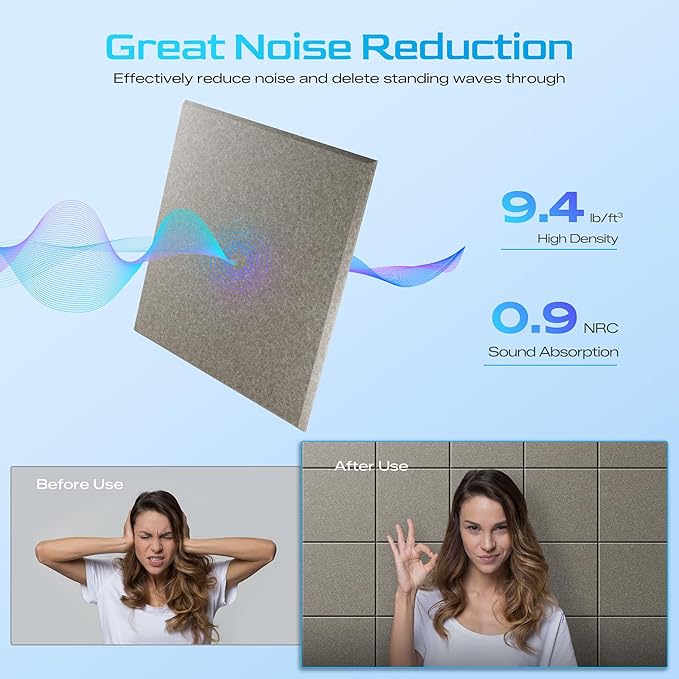 18 Pack Acoustic Panels for Walls, Sound Absorbing Foam Panels for Home & - Image 3