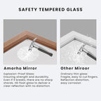 Amorho Bathroom Mirror, 50 X30 Inch Wall Mirror, Walnut Wood Grain Metal Framed - Image 4