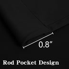 IGEMAEVE Black Blackout Curtains 108 Inch Length 2 Panels Set, Rod Pocket - Image 7