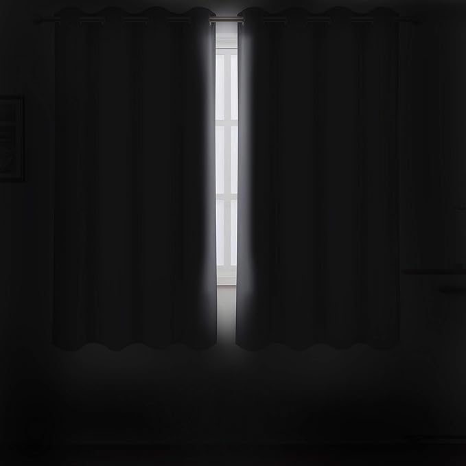 LEMOMO Grey Blackout Curtains 66 x 63 Inch Length/Set of 2 Curtain - Image 3