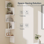 HOOBRO Corner Shelf Wall-Mounted, 5-Tier Corner Bookshelves - Image 6
