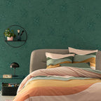 Dark Green Wallpaper Embossed Floral Peel and Stick Wallpaper 118inL78.7inW - Image 3
