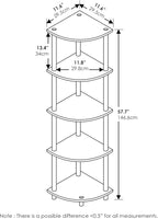 Furinno TURN-N-TUBE Corner Shelf, 5-Tier Corner Bookshelf, Open Storage Shelves - Image 3