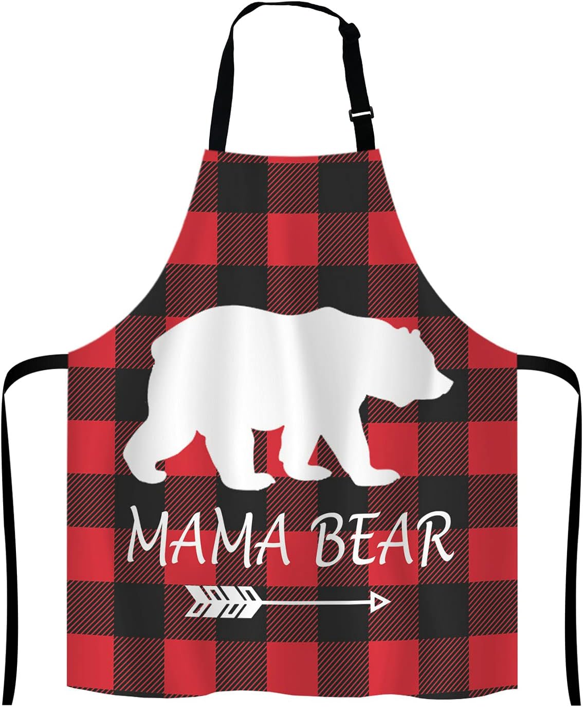 Mama Bear Kitchen Cooking BBQ Chef Apron,Buffalo Plaid Apron for Men, Women - Dad Presents, Presents for Men - Birthday, Mothers Day Presents for Mom, Wife, Husband, Brother, Friends