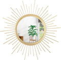 Gold Sunburst Mirrors for Wall Decorative Metal Round Art Mirrors Large Wall by HLFMVWE