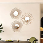 3 Pack Metal Mirrors for Wall Sunburst Wall Mirrors Home Décor Decorative - Image 7