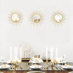 3 Pack Metal Mirrors for Wall Sunburst Wall Mirrors Home Décor Decorative - Image 6