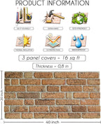 IZODEKOR 3D Wall Panels Brick Effect - Image 2
