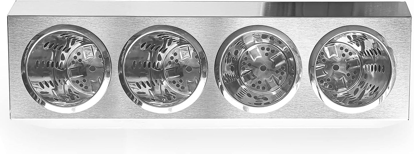 Flatware Organizers Stainless Steel Cylinder Flatware Silverware Utensil Holder Organizer Caddy (4 holes)