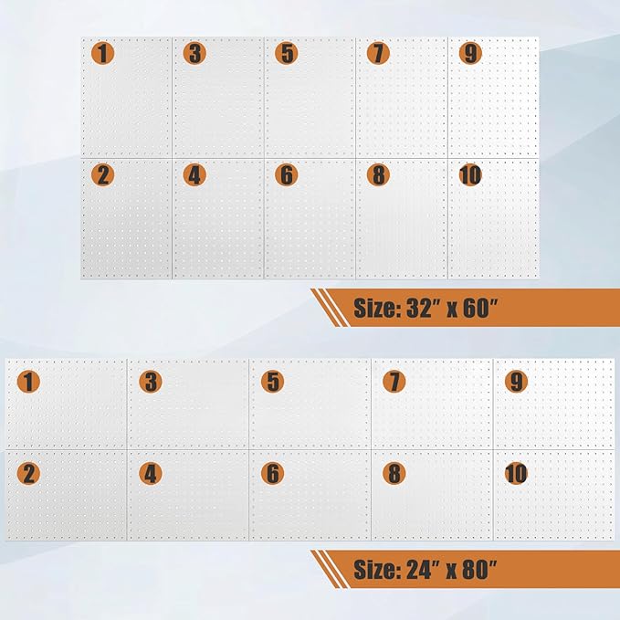 PBHEPJ 10 Pcs Metal Pegboard Panels, Heavy Duty Peg Boards - Image 5
