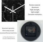Black Minimalist Wall Clocks for Living Room Glass Marble Pattern Wall Clocks - Image 7