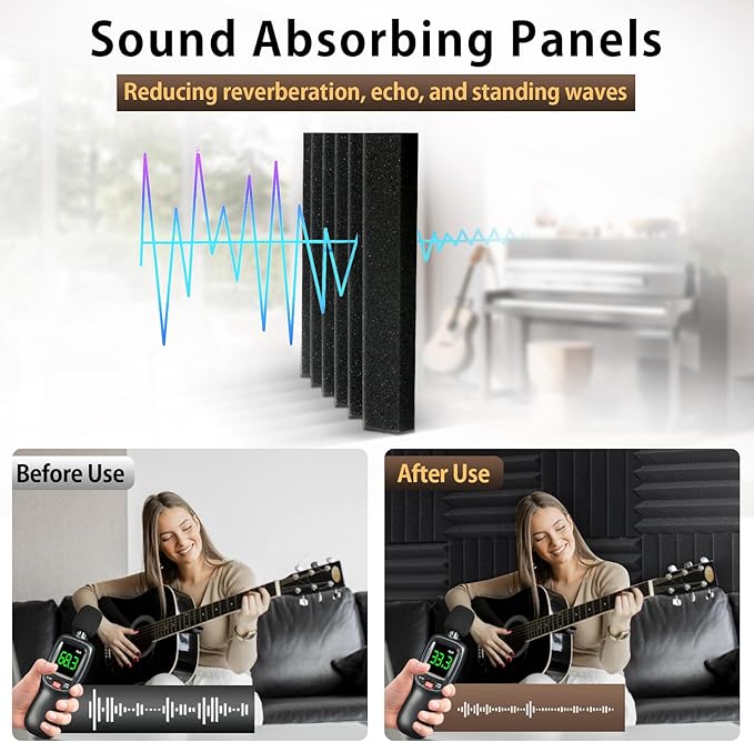36 Pack Self-Adhesive Acoustic Foam Panels, Fire Resistant Soundproof Wall - Image 4