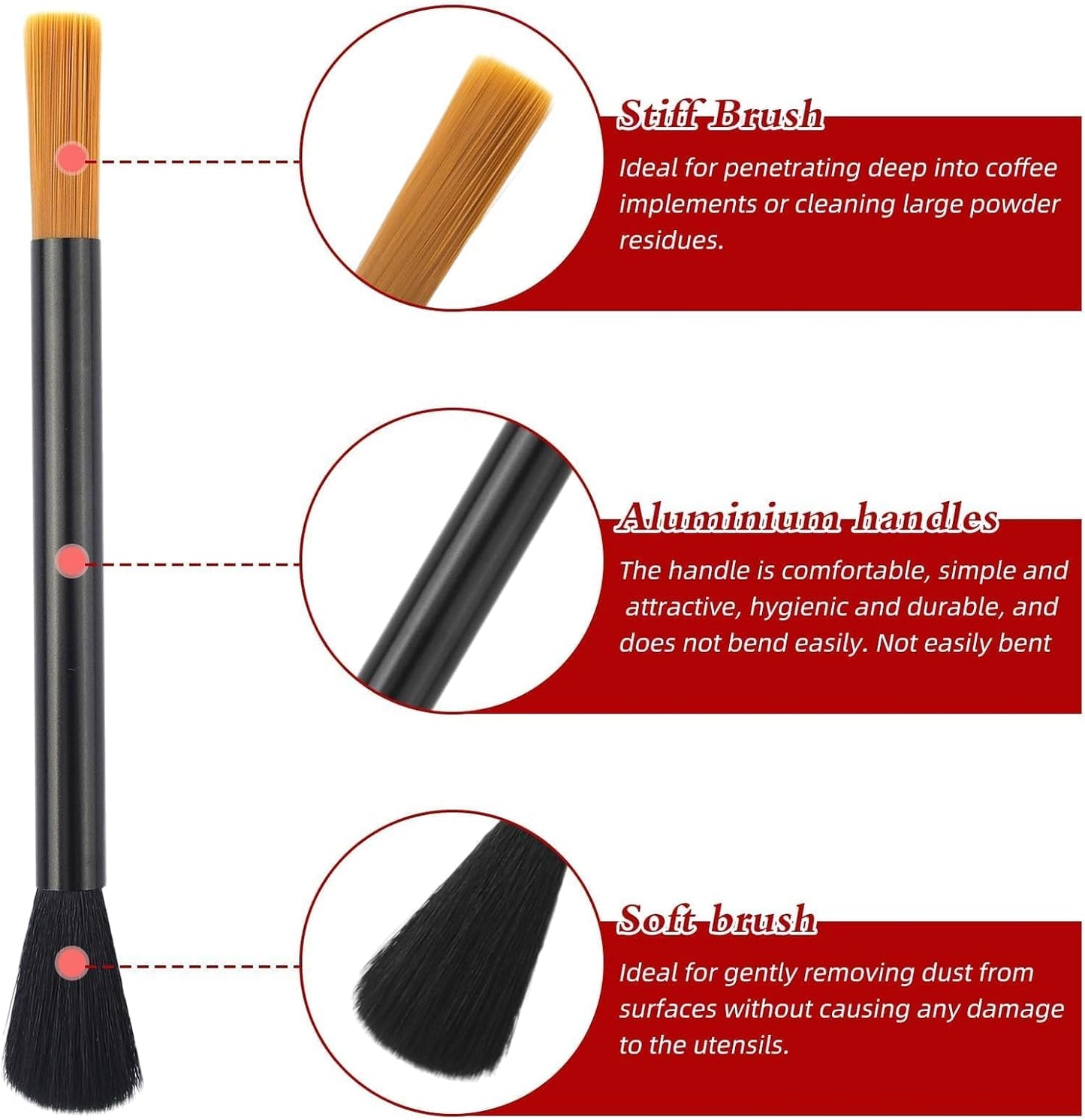 1PCS Light Professional Coffee Grinder Brush, Coffee Grinder Cleaning Brush, Washable Coffee Grinder Brush/Plastic Barista Brush for Baristas, Coffee Lovers, Cleaning Coffee Grounds