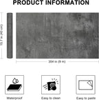 WADILE Black Gray Concrete Wallpaper 15.7 in * 354 in, Cement Contact Paper 3D - Image 2
