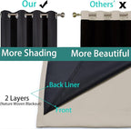 Yakamok 100% Blackout Curtains 84 Inches Long, 2 Thick Layers Heat and Full - Image 6