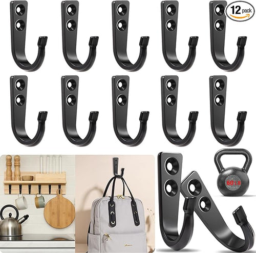 12 Pcs Metal Wall Hooks, Coat Hook, Hooks by WODEGIFT