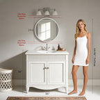 WallBeyond Round Wood Mirror 24 inch Circle Wall Mirror - Image 6