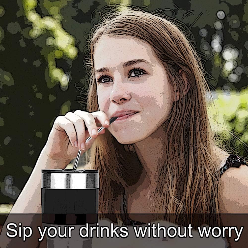 Accmor 22Pcs Reusable Straws Tips, Food Grade Silicone Black Straw Tip Covers Only Fit for 1/4 Inch Wide (6MM Out diameter) Stainless Steel Straws