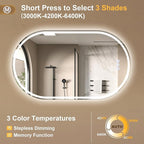 BEAUTYPEAK 36x24 LED Oval Bathroom Mirror - Image 4