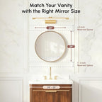 USHOWER Gold Bathroom Mirrors for Over Sink, 24 Inch Circle Mirror - Image 6