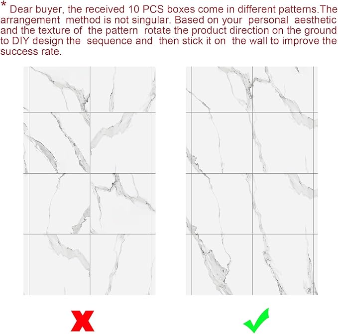 10pcs Thick Marble Peel and Stick Waterproof Wall Panels, Heat-Resistant - Image 7