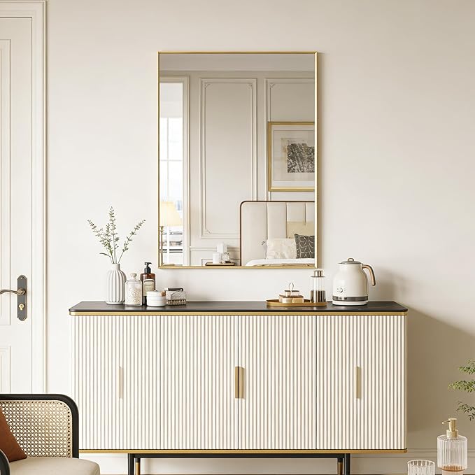 BOMINICA Brushed Gold Bathroom Mirror - Image 4