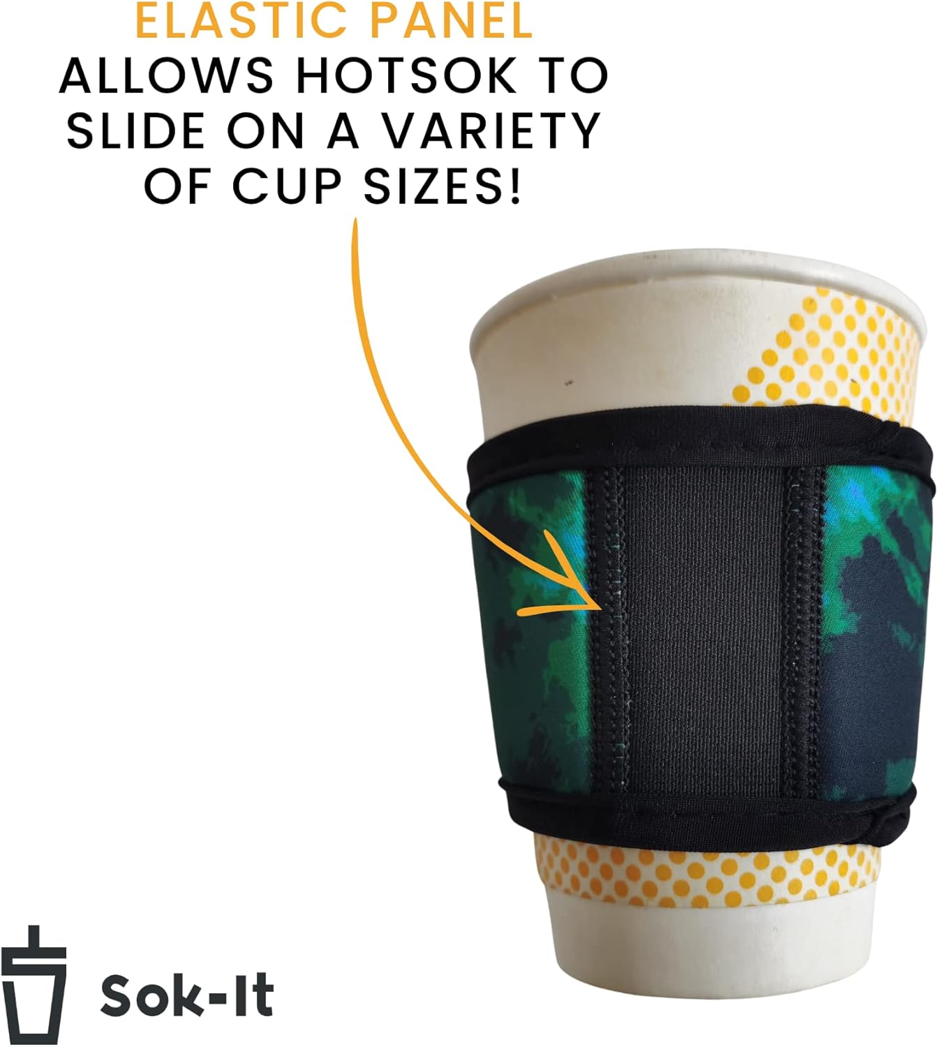Sok It HotSok Coffee & Tea Reusable Insulated Neoprene Cup Sleeve (Tied with Cheer)