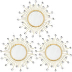 3 Pack Metal Mirrors for Wall Sunburst Wall Mirrors Home Décor Decorative by Uaussi