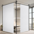 100% Blackout Room Divider Curtains Sets White W100 x L96 in 2 Panels No Drill by AJAZZ
