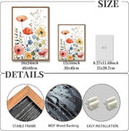 KISSFOX Colorful Wildflower Canvas Wall Art Set Of 3 Flowers Pictures Prints - Image 3